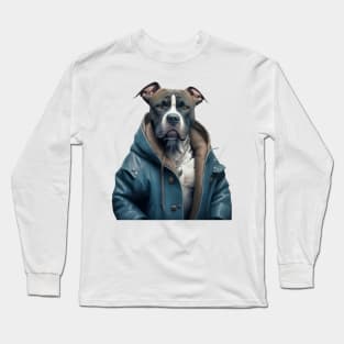 American Staffordshire Terrier Harlem style Long Sleeve T-Shirt